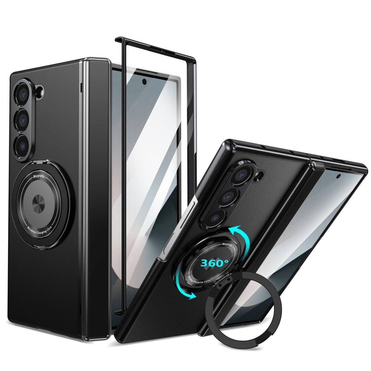 360° Magnetic Bracket Shockproof Phone Case With Screen Protector For Galaxy Z Fold 7/6/5/4