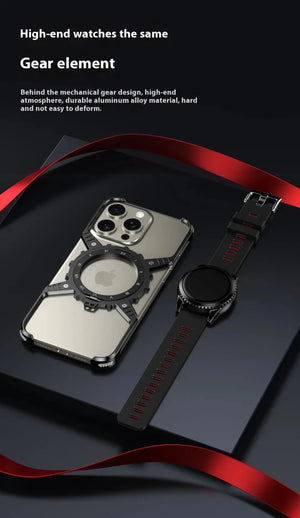 360° Stand Metal Aluminum Alloy Frameless Phone Case For iPhone 16 15 Series