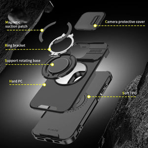 Armor Slide Camera Protection Magsafe Magnetic Wireless Charging Case For iPhone 16 15 14 13 Series