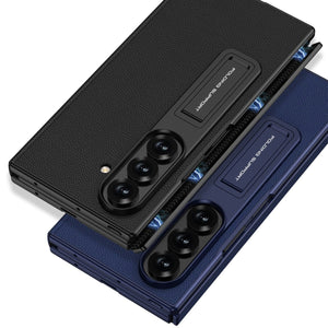 Business Leather Phone Case With With Magnetic Hinge Protection For Galaxy Z TriFold