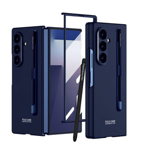 Business - style Pen Slot & Stylus Phone Case With Back Screen Protector For Galaxy Z Fold 7/6/5/4