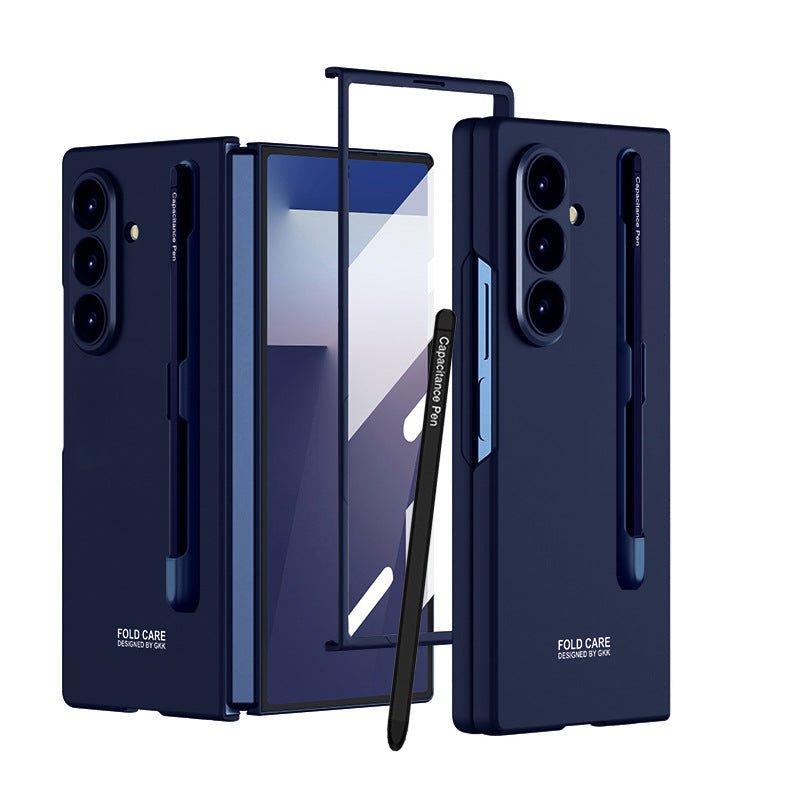 Business - style Pen Slot & Stylus Phone Case With Back Screen Protector For Galaxy Z Fold 7/6/5/4