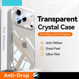 Crystal Transparent No Yellowing Lens Protection Shockproof Case For iPhone 17 16 15 Series