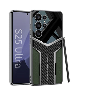 Electroplated Leather Anti - fall Protective Phone Case For Galaxy S25 S24 S23 Ultra