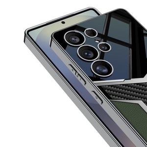 Electroplated Leather Anti - fall Protective Phone Case For Galaxy S25 S24 S23 Ultra