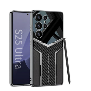 Electroplated Leather Anti - fall Protective Phone Case For Galaxy S25 S24 S23 Ultra