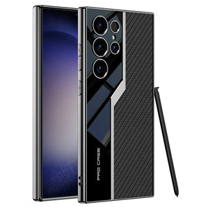 Electroplated Leather Anti - fall Protective Phone Case For Galaxy S26 S25 S24 S23 Ultra Plus