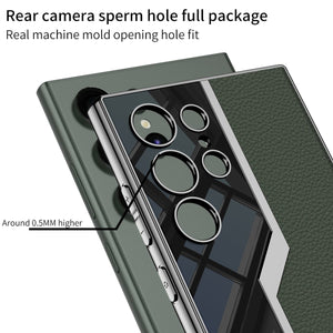 Electroplated Leather Anti - fall Protective Phone Case For Galaxy S26 S25 S24 S23 Ultra Plus