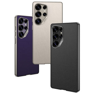 Electroplated Leather Shockproof Phone Case For Galaxy S25 S24 S23 Ultra