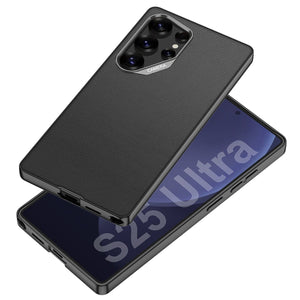 Electroplated Leather Shockproof Phone Case For Galaxy S25 S24 S23 Ultra