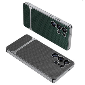 Electroplated Leather Shockproof Phone Case For Galaxy S25 S24 S23 Ultra Plus