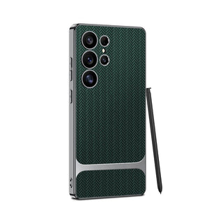 Electroplated Leather Shockproof Phone Case For Galaxy S25 S24 S23 Ultra Plus