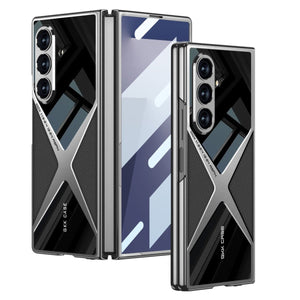 Electroplating Leather Shockproof Phone Case With Screen Protector For Galaxy Z Fold 7/6