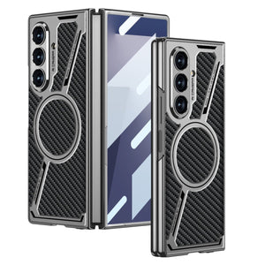 Electroplating Leather Shockproof Phone Case With Screen Protector For Galaxy Z Fold 7/6