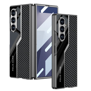 Electroplating Leather Shockproof Phone Case With Screen Protector For Galaxy Z Fold 7/6