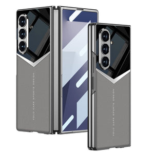 Electroplating Leather Shockproof Phone Case With Screen Protector For Galaxy Z Fold 7/6