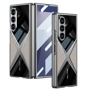 Electroplating Leather Shockproof Phone Case With Screen Protector For Galaxy Z Fold 7/6