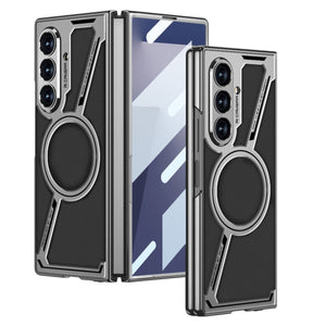 Electroplating Leather Shockproof Phone Case With Screen Protector For Galaxy Z Fold 7/6