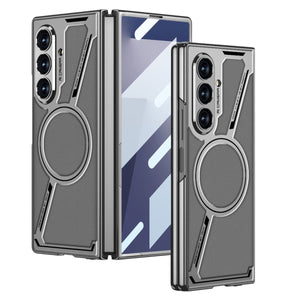 Electroplating Leather Shockproof Phone Case With Screen Protector For Galaxy Z Fold 7/6