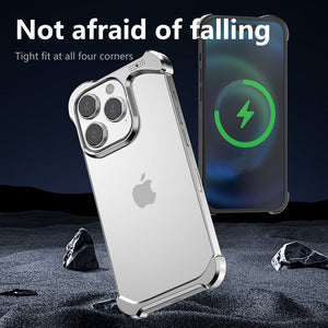 Fashion Titanium Irregular Case With Lens Protector For iPhone 16 15 14 13 Series
