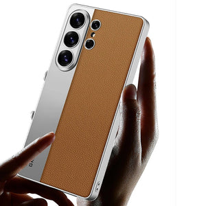 For Samsung Galaxy S26 S25 S24 Ultra Case Luxury Leather Phone Cover Case