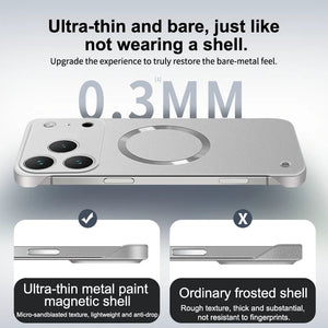 Frameless Ultra Thin Metallic Paint For Magsafe Magnetic Case For iPhone 17 16 15 14 13 Series