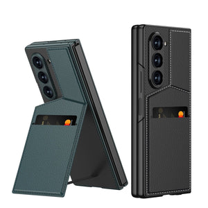 Leather Card Holder Shockproof Phone Case With Screen Protector For Galaxy Z Fold 6/7