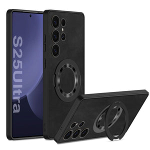 Leather Magnetic Bracket Protective Phone Case For Galaxy S25 S24 S23 Ultra Plus