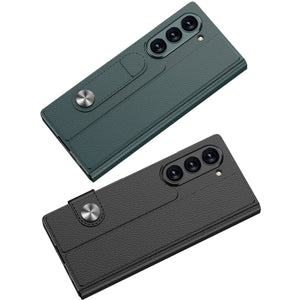 Luxurious Leather Cover Shockproof Phone Case With Screen Protector For Galaxy Z Fold 6/7