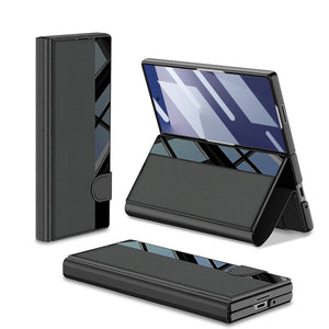 Luxurious Leather Cover Shockproof Phone Case With Screen Protector & Pen Slot For Galaxy Z Fold 6/7