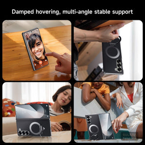 Luxurious Leather Phone Case With Magnetic Bracket For Galaxy Z Fold 7/6/5