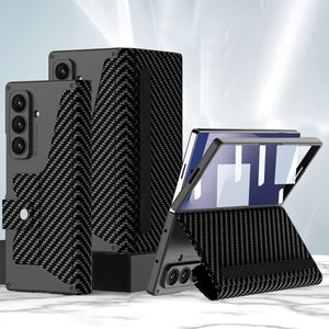 Luxurious Suede Cover Shockproof Phone Case With Screen Protector and Pen Slot For Galaxy Z Fold 7/6/5/4/3