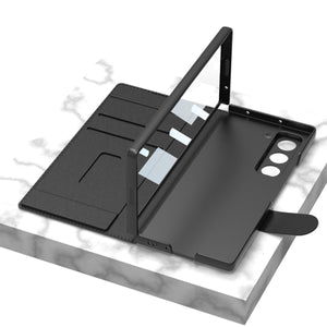 Luxurious Suede Cover Shockproof Phone Case With Screen Protector and Pen Slot For Galaxy Z Fold 7/6/5/4/3