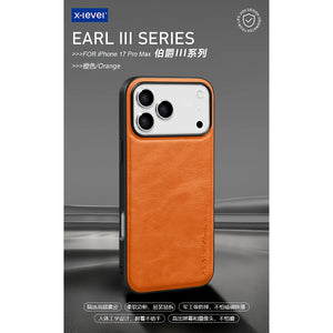 Luxury Business Plain Leather Anti - drop Non - slip Slim Case for iPhone 17 16 Series