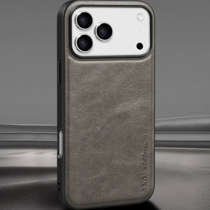 Luxury Business Plain Leather Anti - drop Non - slip Slim Case for iPhone 17 16 Series