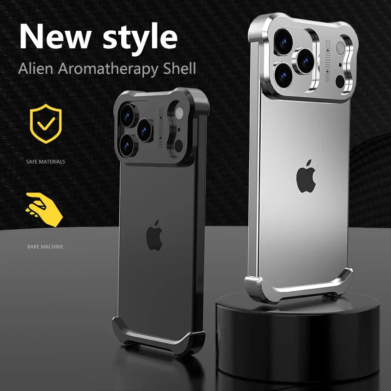 Luxury Irregular Titanium Alloy Bumper Lens Protector Shockproof Borderless Protect Case For IPhone 17 16 15 14 13 Series