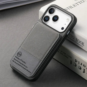Luxury Leather Card RFID Coque For iPhone 17 Series