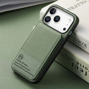 Luxury Leather Card RFID Coque For iPhone 17 Series