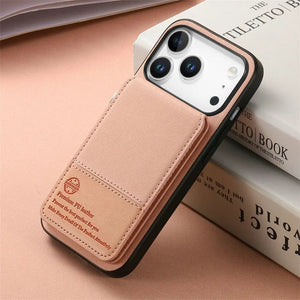 Luxury Leather Card RFID Coque For iPhone 17 Series