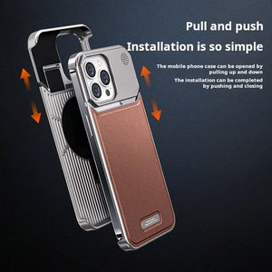 Luxury Leather Metal Magnetic Aluminum Fragrance Phone Case For iPhone 16 15 14 Series
