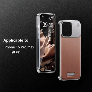 Luxury Leather Metal Magnetic Aluminum Fragrance Phone Case For iPhone 16 15 14 Series