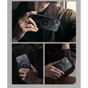 Luxury Magnetic Stand 360° Rotation Ring Holder Transparent Matte Case For iPhone 16 15 14 Series