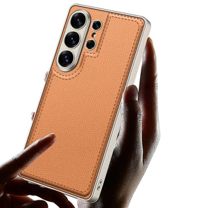 Luxury Matte Touch UltraThin PU Leather Phone Case Cover for for S26 S25 S24 Ultra