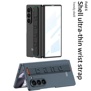 Luxury Wristband Holder Shockproof Phone Case With Back Screen Protector For Galaxy Z Fold 6/7