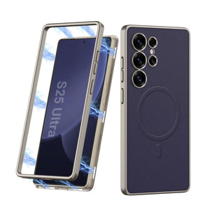 Magnetic 2 in 1 Shockproof Leather Phone Case For Galaxy S25 Ultra