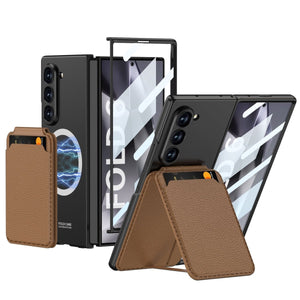 Magnetic Card Holder Shockproof Phone Case With Screen Protector For Galaxy Z Fold 7/6/5/4/3