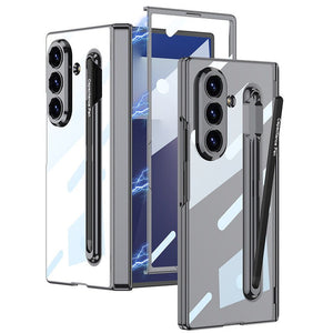 Magnetic Hinge Anti - fall Protective Clear Phone Case With Pen Tray Shell and Film For Galaxy Z Fold7