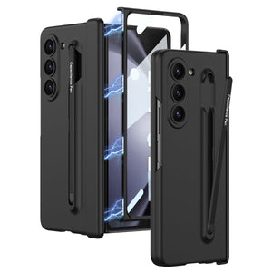 Magnetic Hinge Anti - fall Protective Phone Case With Pen Tray Shell and Film For Galaxy Z Fold5 Fold6 Fold7