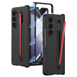 Magnetic Hinge Anti - fall Protective Phone Case With Pen Tray Shell and Film For Galaxy Z Fold5 Fold6 Fold7