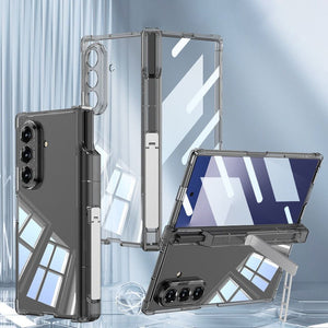 Magnetic Hinge Hidden Bracket All - included Clear Phone Case With Pen Box For Galaxy Z Fold 7